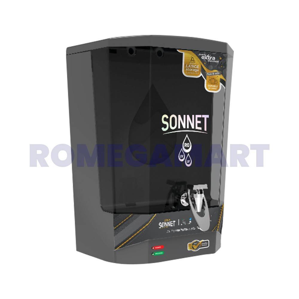 Aqua Sonnet 10 Liter RO+UV+UF+TDS+ALKLINE+COPPER+MINERAL Metallic Black With LED Indicator RO Water Purifier Home Use
