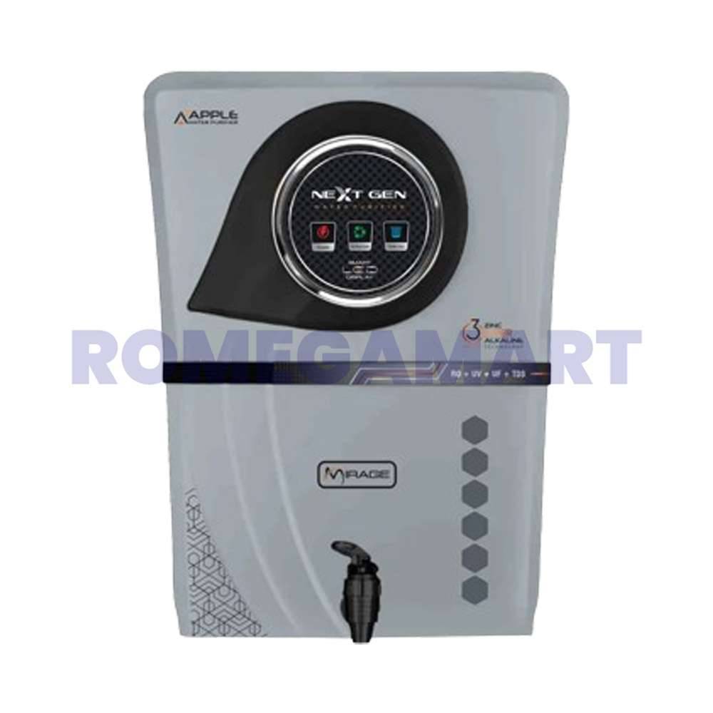 Apple Mirage Grey Water Purifier 13 Liter Storage RO+UV+UF+ALKLINE+TDS For Home 